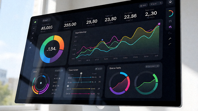 体育数据分析界面展示比赛统计图表与数据指标
